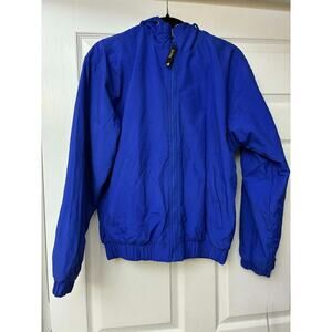 NEW GAME Sportswear Men's Small Blue Full Zip Hooded Lined‎ Jacket Windbreaker